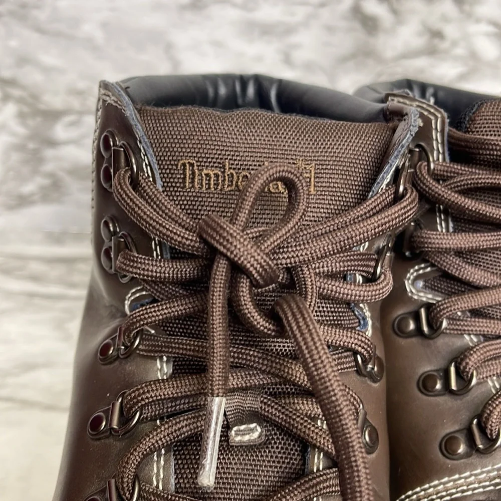 Timberland Men's Black and Brown Boots leather sneakers size 10